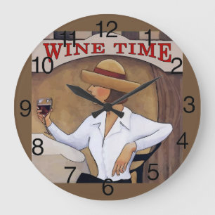 Reloj Redondo Grande Wine Time,