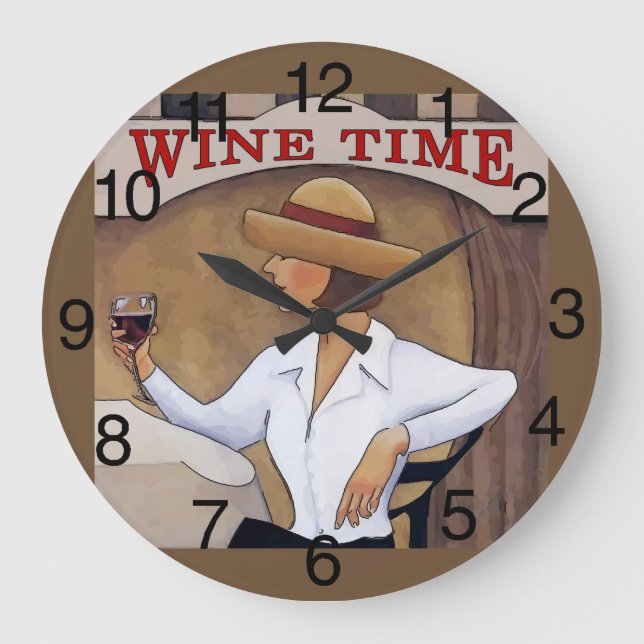 Reloj Redondo Grande Wine Time, (Anverso)