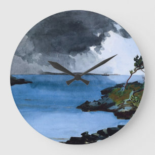 Reloj Redondo Grande Winslow Homer's "La próxima tormenta"
