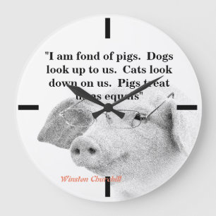 Reloj Redondo Grande Winston Churchill Cita En Cerdos