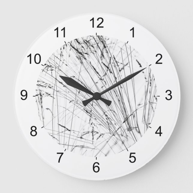 Reloj Redondo Grande Winter Grass In Snow (Anverso)