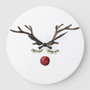 Reloj Redondo Grande Winter holidays Rudolph