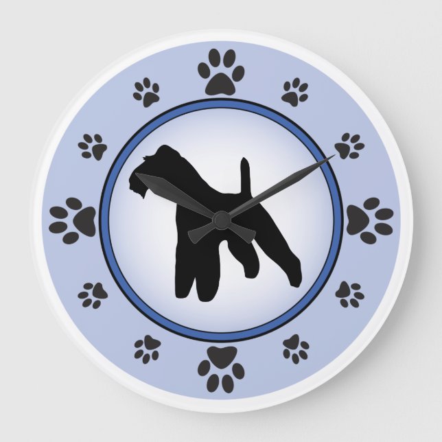 Reloj Redondo Grande Wire Fox Terrier (Anverso)