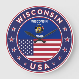 Reloj Redondo Grande Wisconsin