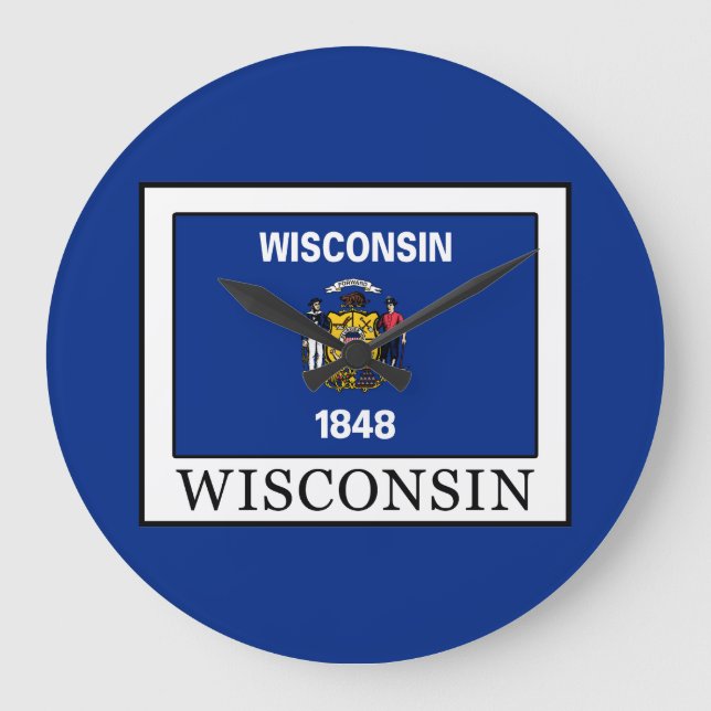 Reloj Redondo Grande Wisconsin (Anverso)