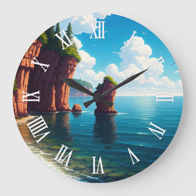 Reloj Redondo Grande Wisconsin Apostle Islands National Lakeshore (Anverso)