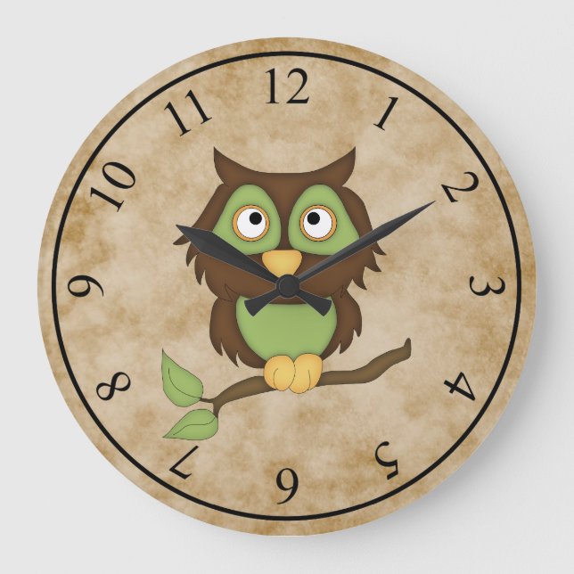 Reloj Redondo Grande Wise Owl (Anverso)