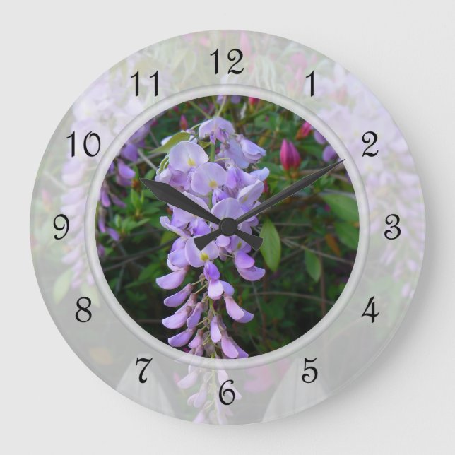 Reloj Redondo Grande Wisteria Vino morado (Anverso)
