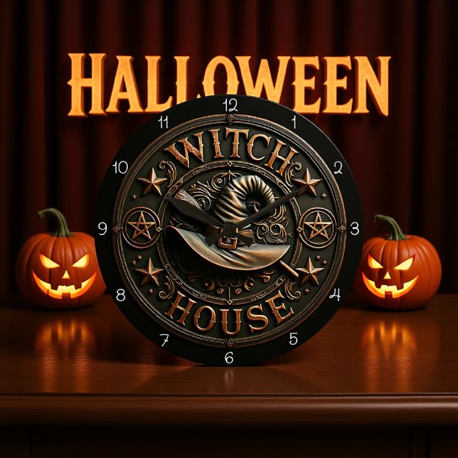 Reloj Redondo Grande Witch House Spooky Halloween (Subido por el creador)