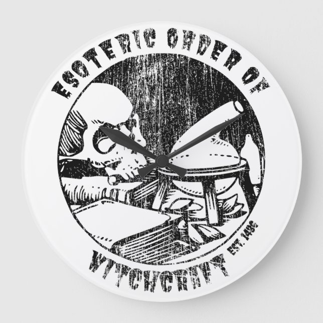 Reloj Redondo Grande Witchcraft Magic Order Occult Witch Alchemist (Anverso)