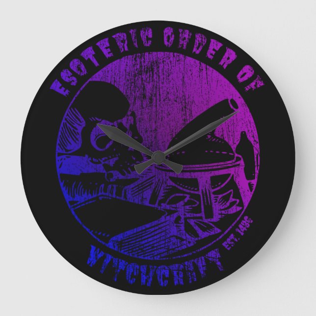 Reloj Redondo Grande Witchcraft Magic Order Occult Witch Alchemist (Anverso)