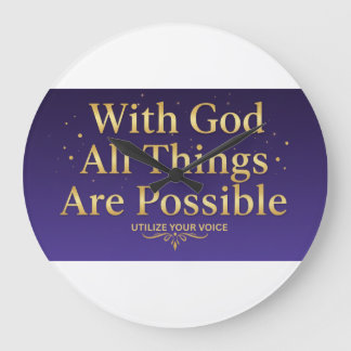 Reloj Redondo Grande With God All Things Are Possible – Inspirational