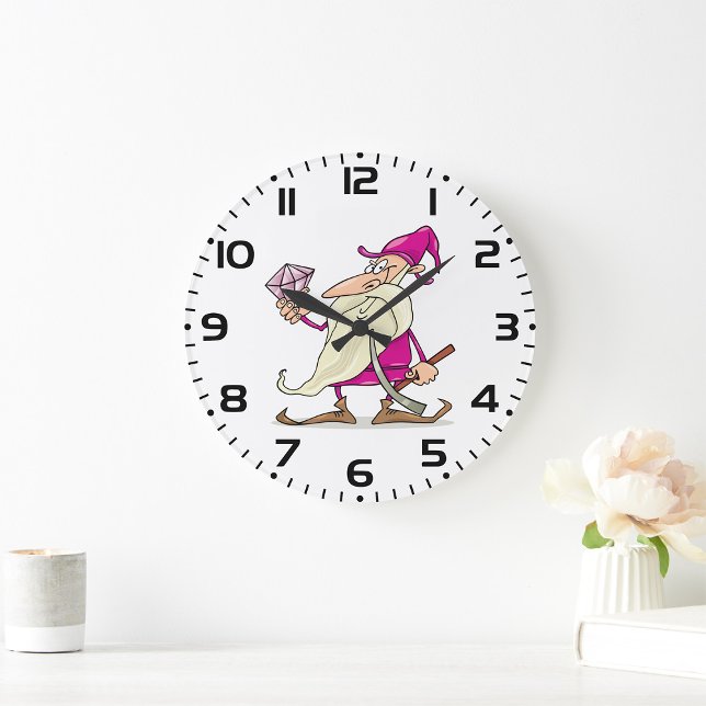 Reloj Redondo Grande Wizard Gnome with Large Diamond Gemstone (Subido por el creador)