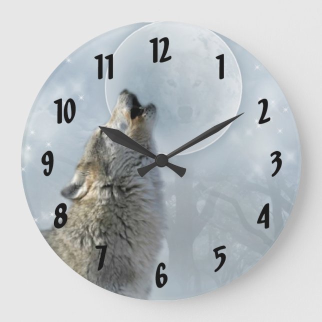 Reloj Redondo Grande Wolf Blue Moon (Anverso)