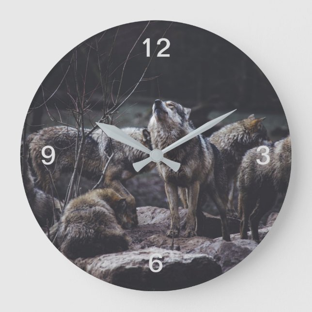 Reloj Redondo Grande Wolf Pack (Anverso)
