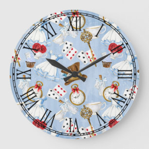Reloj Redondo Grande Wonderland Alice Pattern