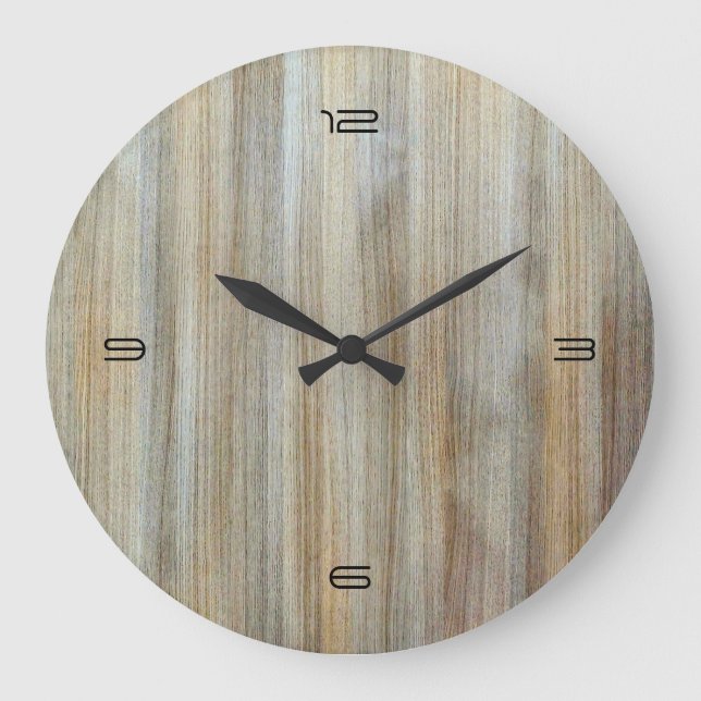 Reloj Redondo Grande Wood Grain Texture #2 (Anverso)