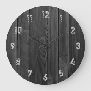 Reloj Redondo Grande Wood Look Planks Large Clock