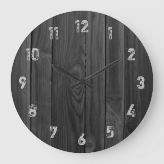 Reloj Redondo Grande Wood Look Planks Large Clock