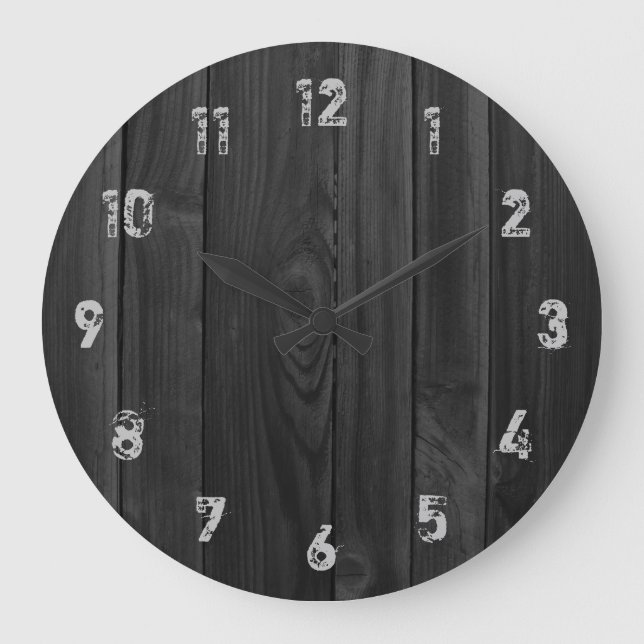 Reloj Redondo Grande Wood Look Planks Large Clock (Anverso)