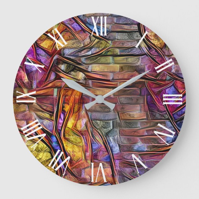 Reloj Redondo Grande Wood Purple Wall Art Dream (Anverso)