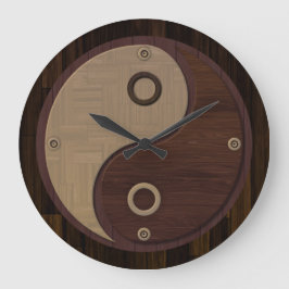 Reloj Redondo Grande Wood Yin Yang Wall Clock