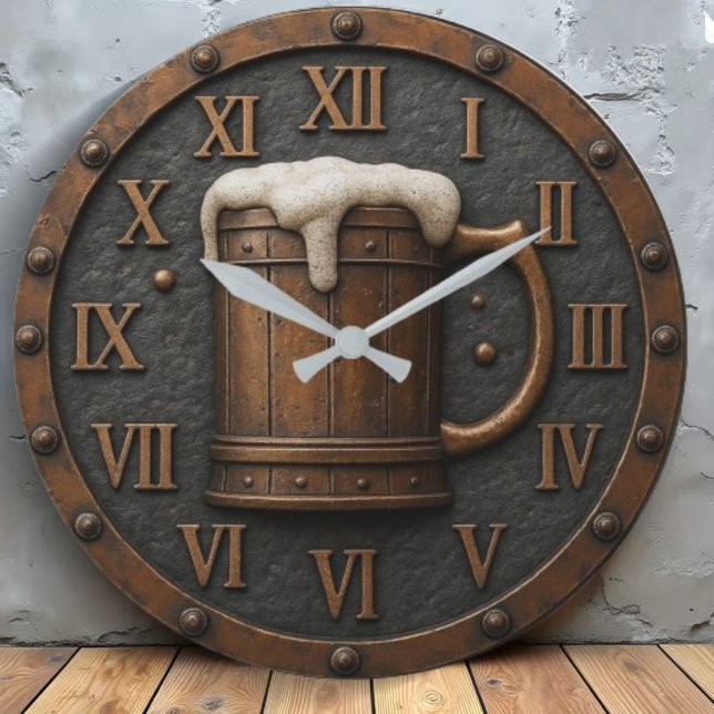 Reloj Redondo Grande Wooden brewery rustic beer bar barrel wall art (Subido por el creador)