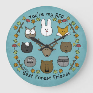 Reloj Redondo Grande Woodland Critters-Best Forest Friends