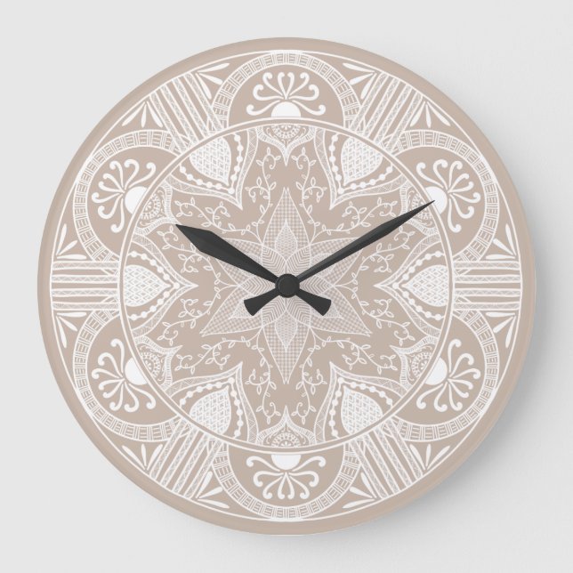 Reloj Redondo Grande Wool Mandala (Anverso)