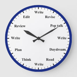 Reloj Redondo Grande Writer's Clock - Writing Job Fun Dark Blue Clock