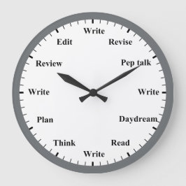 Reloj Redondo Grande Writer's Clock - Writing Job Fun Grey Wall Clock