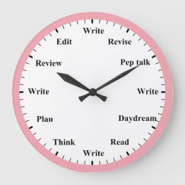 Reloj Redondo Grande Writer's Clock - Writing Job Fun Pink Wall Clock