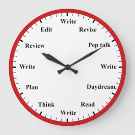 Reloj Redondo Grande Writer's Clock - Writing Job Fun Red Wall Clock