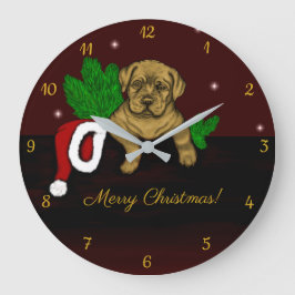 Reloj Redondo Grande XMas Puppy