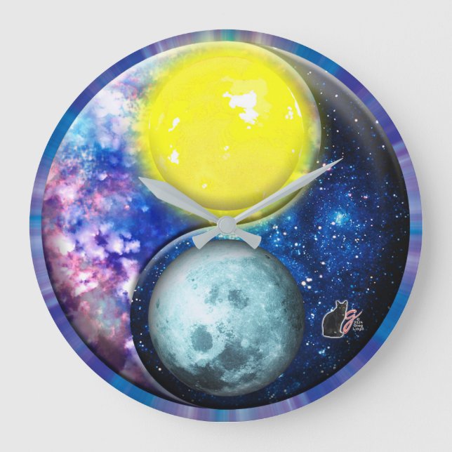 Reloj Redondo Grande Yang-Yin/Sun-Moon (Anverso)