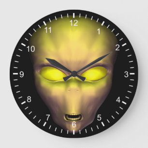 Reloj Redondo Grande Yellow Alien Face
