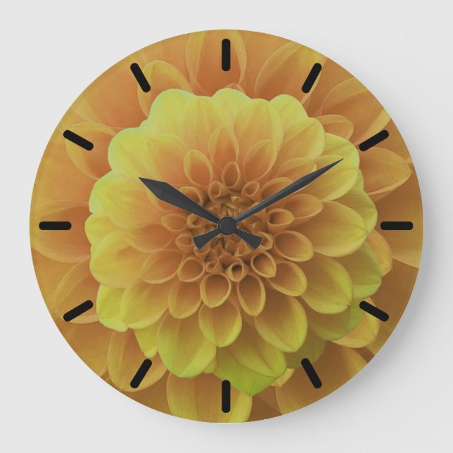 Reloj Redondo Grande Yellow Dahlia (Anverso)