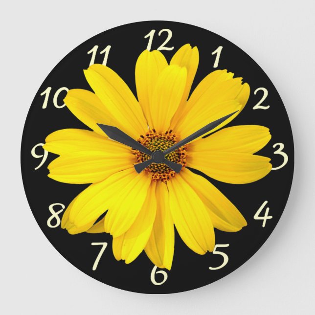 Reloj Redondo Grande Yellow Daisy (Anverso)