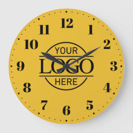 Reloj Redondo Grande Yellow Elegant Branded Business Logo Promotional