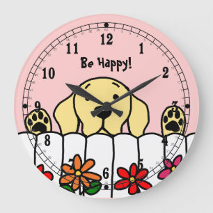 Reloj Redondo Grande Yellow Labrador Watching You