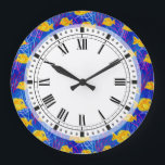 Reloj Redondo Grande Yellow Tang Tropical Fish Colorful Aquarium<br><div class="desc">The perfect gift for kids who love aquarium fish. Cute cartoon.yellow tang with long eyelashes and pink lips.</div>