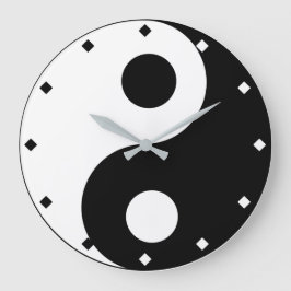 Reloj Redondo Grande Yin y Yang Black and White