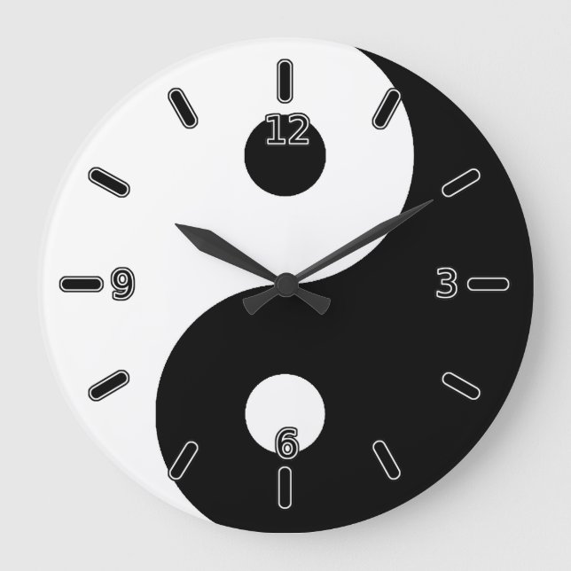 Reloj Redondo Grande Yin Yang Clock (With Numbers) (Anverso)