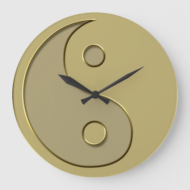 Reloj Redondo Grande yin yang del oro (Anverso)