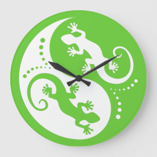 Reloj Redondo Grande YIN & YANG Geckos blanco + tu experiencia e idea