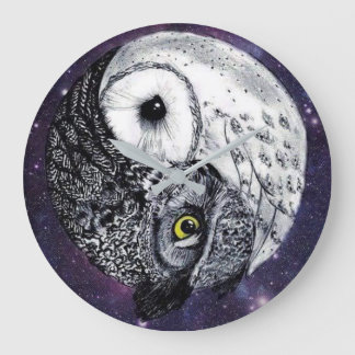Reloj Redondo Grande Yin Yang Owls