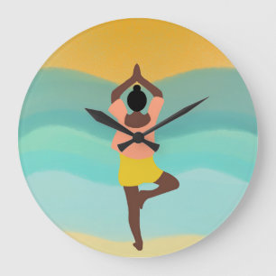 Reloj Redondo Grande Yoga bei Sonnenaufgang am Meer