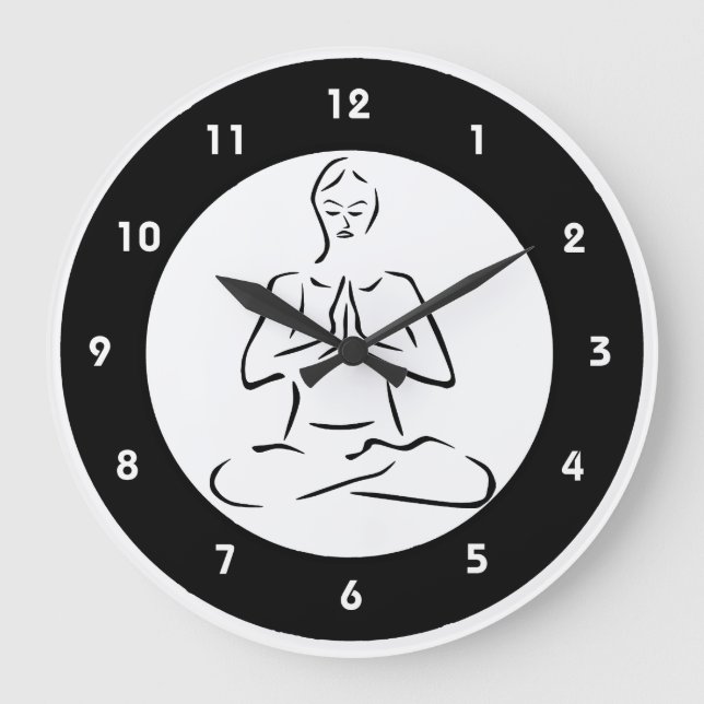 Reloj Redondo Grande Yoga Design Wall Clock (Anverso)