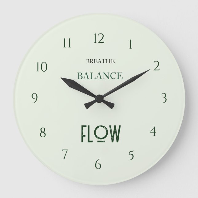 Reloj Redondo Grande Yoga Verde Menta (Anverso)