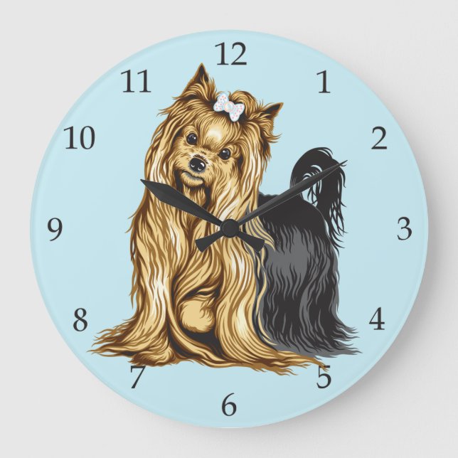 Reloj Redondo Grande Yorkshire Terrier (Anverso)